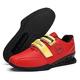 Herren Gewichtheberschuhe Powerlifting Bodybuilding Shoes Squat Schuhe (42,rot)